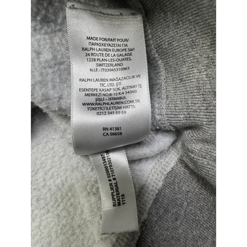 Polo Ralph Lauren Mens Authentic Denim Goods Hoodie Gray Graphic Sweatshirt L